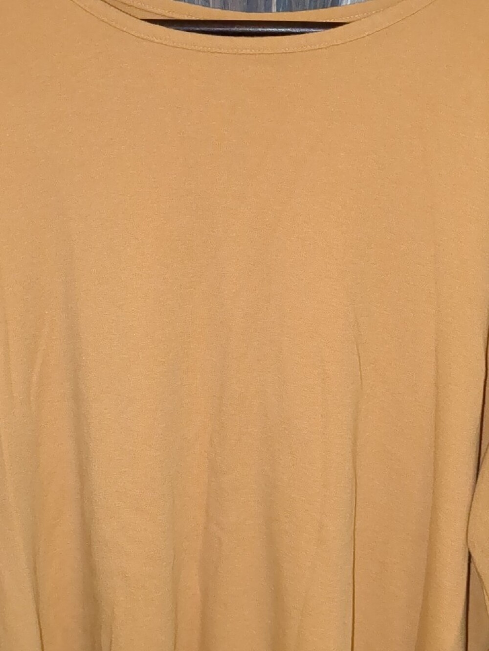 Bedford Fair Women's Long-Sleeve Boatneck Top Mustard Yellow Plus Size 3XL - Picture 3 of 5
